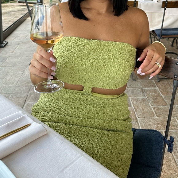 FashionNova Terra Textured Midi Dress - Green - Picture 5 of 5